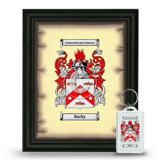 Backy Framed Coat of Arms and Keychain - Black