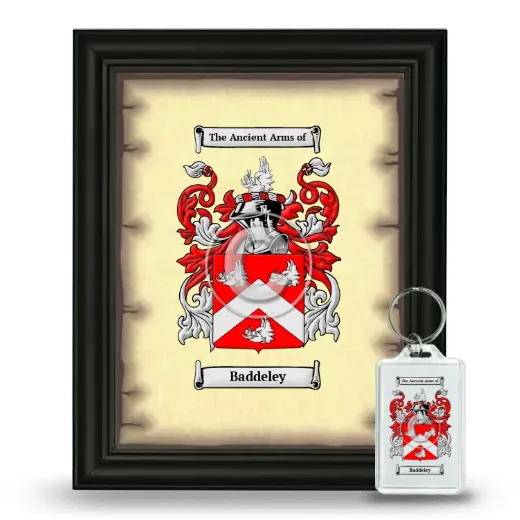 Baddeley Framed Coat of Arms and Keychain - Black