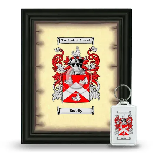 Baddly Framed Coat of Arms and Keychain - Black