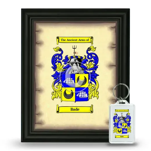 Bade Framed Coat of Arms and Keychain - Black
