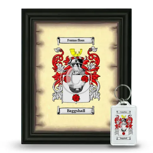 Baggshall Framed Coat of Arms and Keychain - Black