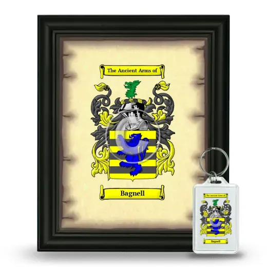 Bagnell Framed Coat of Arms and Keychain - Black