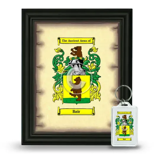 Bair Framed Coat of Arms and Keychain - Black