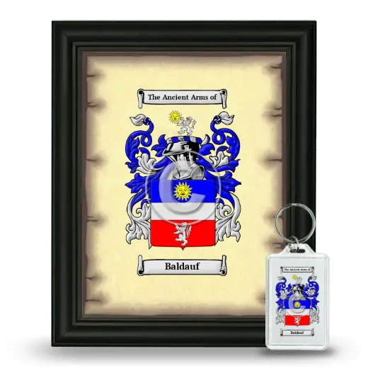 Baldauf Framed Coat of Arms and Keychain - Black