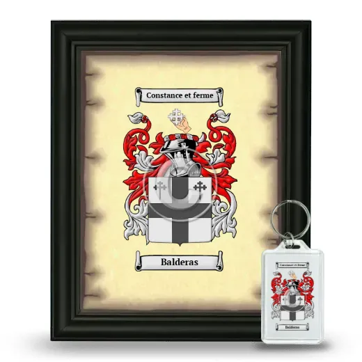 Balderas Framed Coat of Arms and Keychain - Black