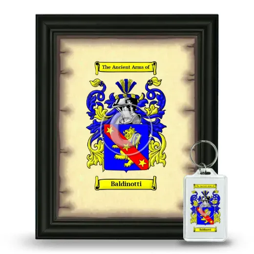 Baldinotti Framed Coat of Arms and Keychain - Black