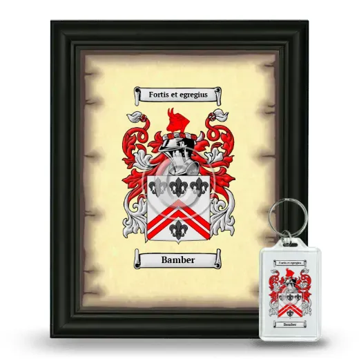 Bamber Framed Coat of Arms and Keychain - Black