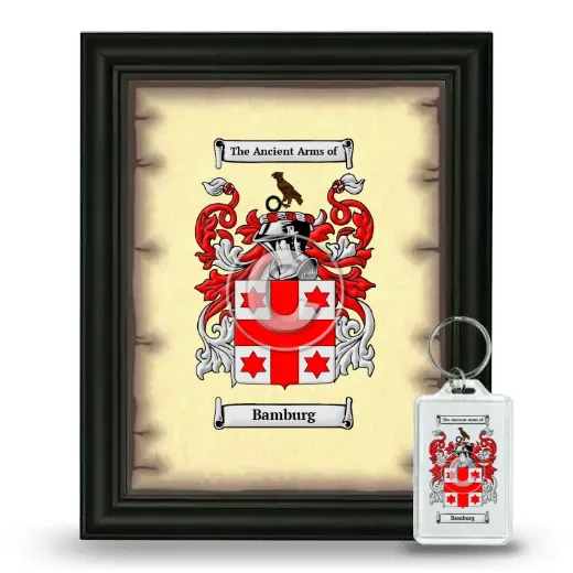 Bamburg Framed Coat of Arms and Keychain - Black