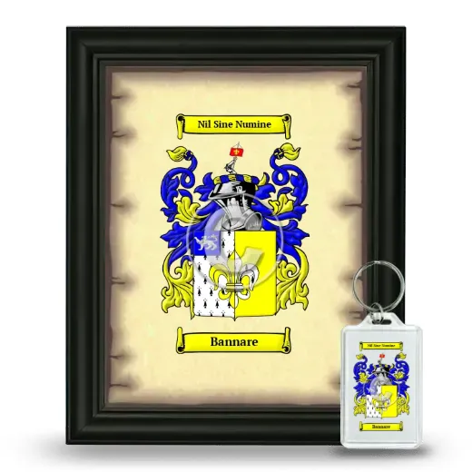 Bannare Framed Coat of Arms and Keychain - Black