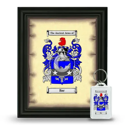 Bar Framed Coat of Arms and Keychain - Black