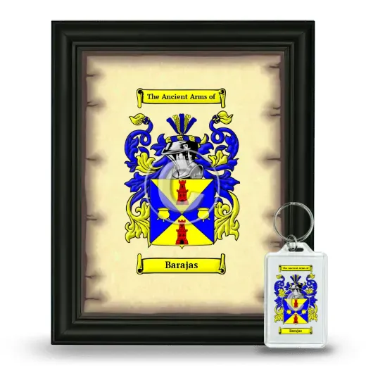 Barajas Framed Coat of Arms and Keychain - Black