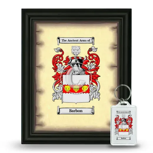 Barbon Framed Coat of Arms and Keychain - Black