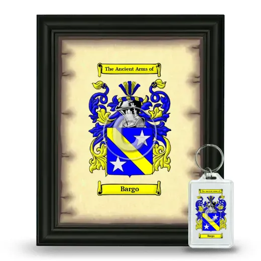 Bargo Framed Coat of Arms and Keychain - Black