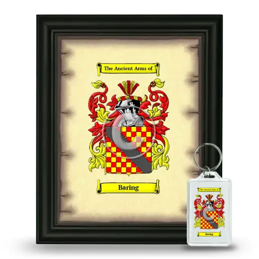 Baring Framed Coat of Arms and Keychain - Black