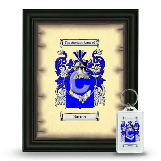 Barner Framed Coat of Arms and Keychain - Black