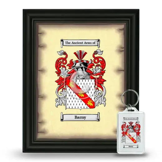 Barny Framed Coat of Arms and Keychain - Black