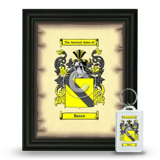 Basco Framed Coat of Arms and Keychain - Black