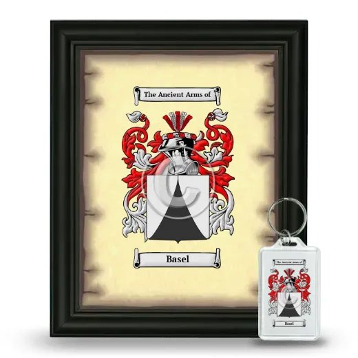 Basel Framed Coat of Arms and Keychain - Black