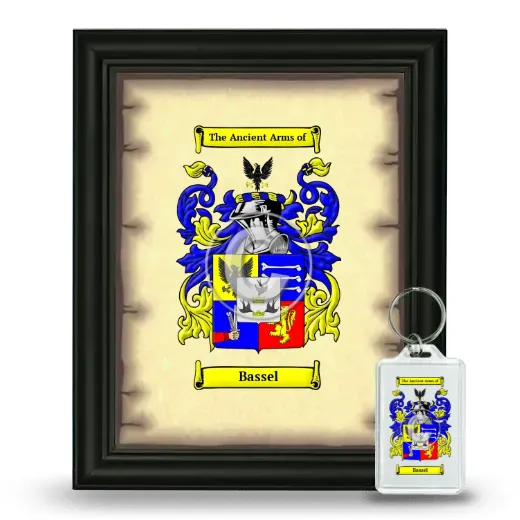 Bassel Framed Coat of Arms and Keychain - Black