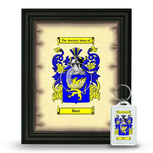 Bast Framed Coat of Arms and Keychain - Black