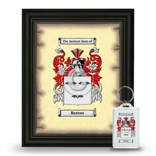 Baston Framed Coat of Arms and Keychain - Black