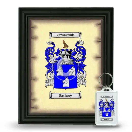 Bathory Framed Coat of Arms and Keychain - Black