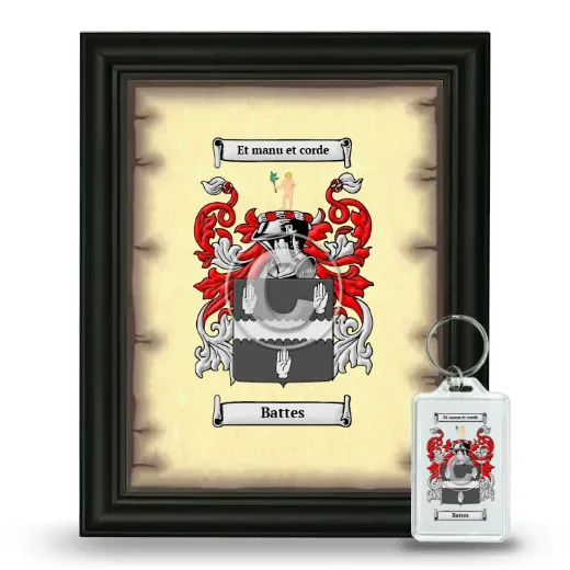 Battes Framed Coat of Arms and Keychain - Black