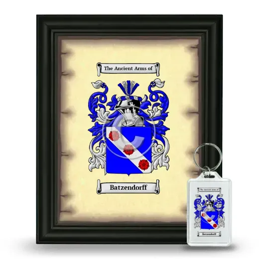 Batzendorff Framed Coat of Arms and Keychain - Black