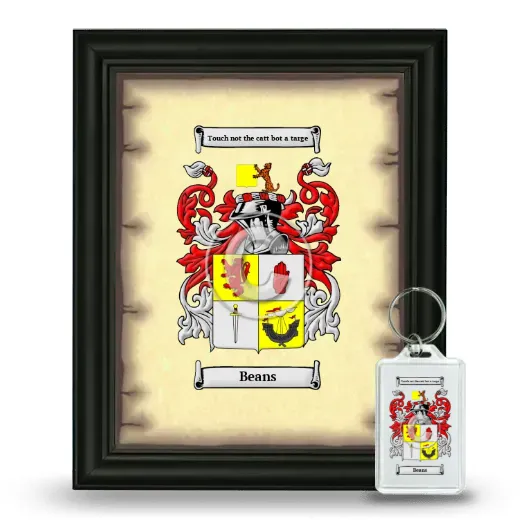 Beans Framed Coat of Arms and Keychain - Black