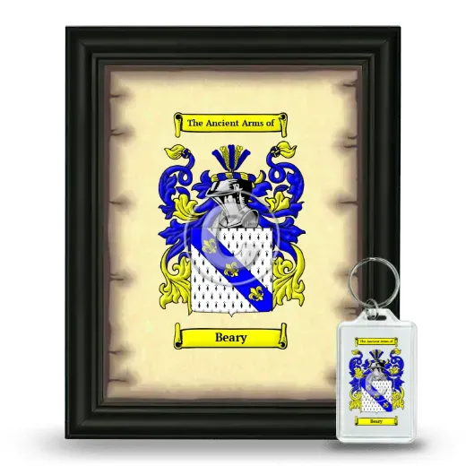 Beary Framed Coat of Arms and Keychain - Black