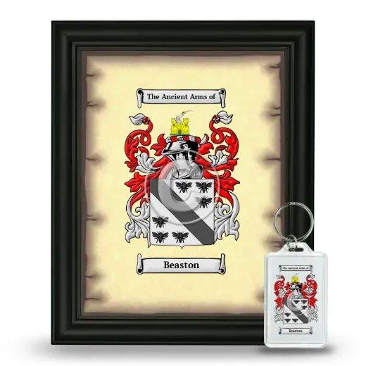 Beaston Framed Coat of Arms and Keychain - Black