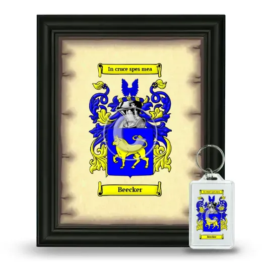 Beecker Framed Coat of Arms and Keychain - Black