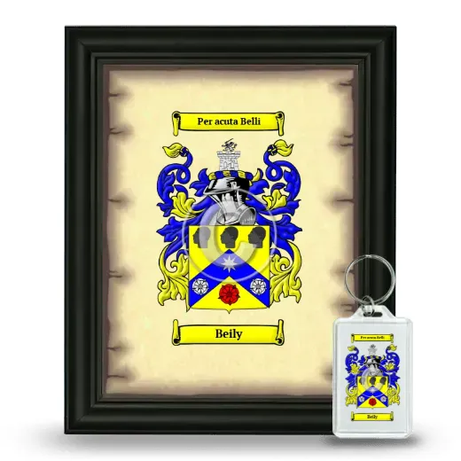 Beily Framed Coat of Arms and Keychain - Black