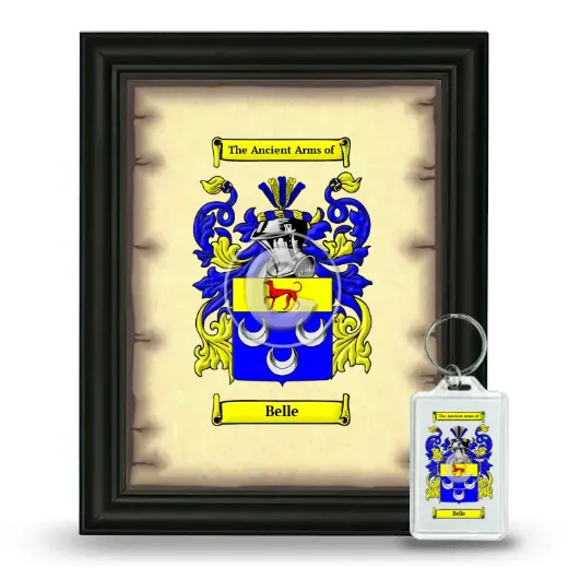 Belle Framed Coat of Arms and Keychain - Black