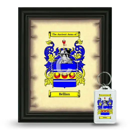 Bellian Framed Coat of Arms and Keychain - Black