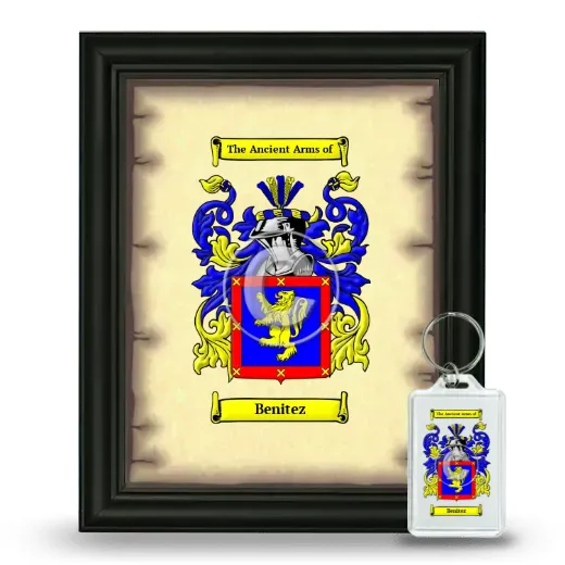 Benitez Framed Coat of Arms and Keychain - Black