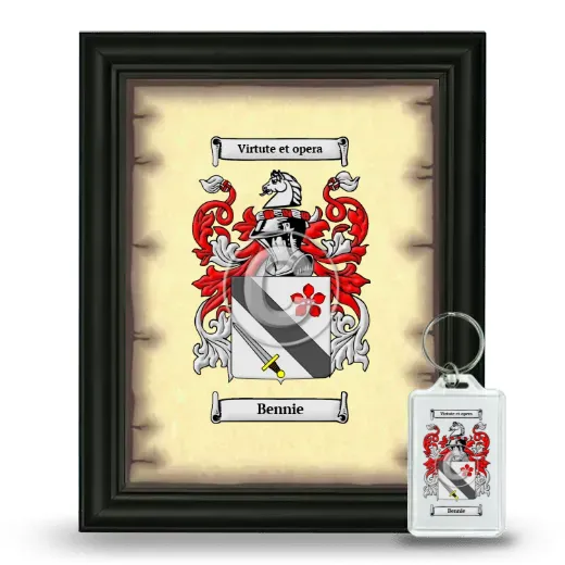 Bennie Framed Coat of Arms and Keychain - Black