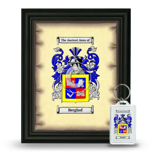 Berghof Framed Coat of Arms and Keychain - Black