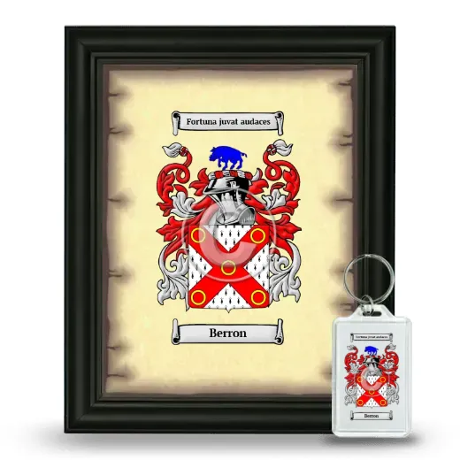 Berron Framed Coat of Arms and Keychain - Black