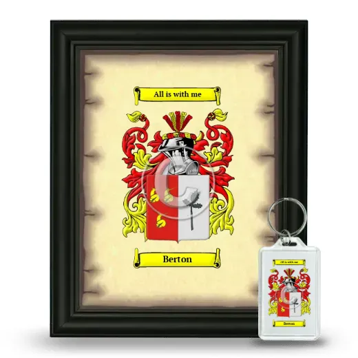 Berton Framed Coat of Arms and Keychain - Black