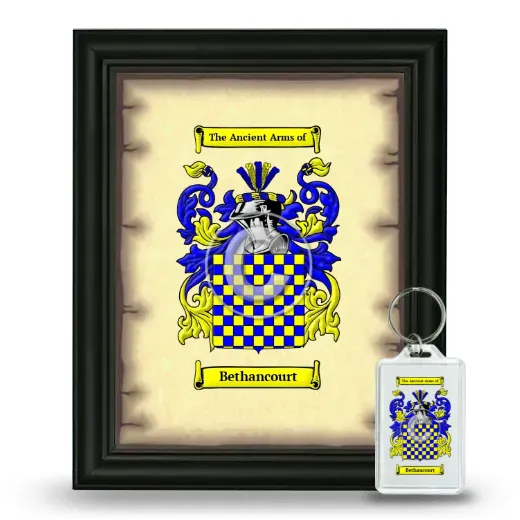 Bethancourt Framed Coat of Arms and Keychain - Black