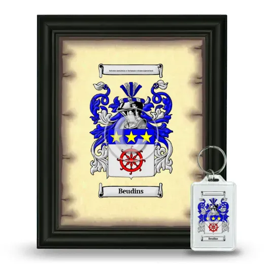 Beudins Framed Coat of Arms and Keychain - Black