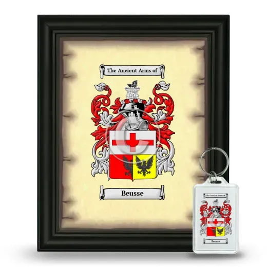 Beusse Framed Coat of Arms and Keychain - Black