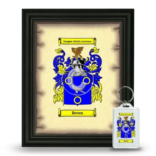 Beven Framed Coat of Arms and Keychain - Black