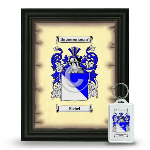 Biebel Framed Coat of Arms and Keychain - Black