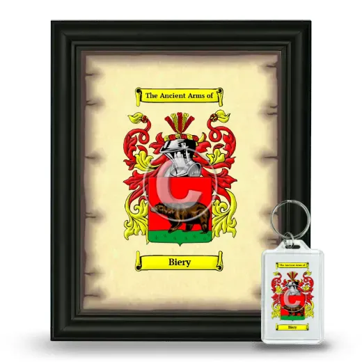 Biery Framed Coat of Arms and Keychain - Black