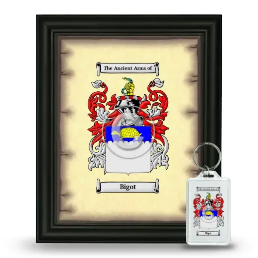 Bigot Framed Coat of Arms and Keychain - Black