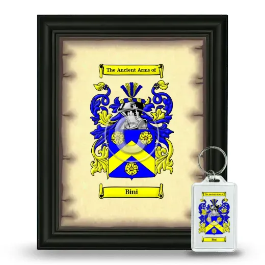 Bini Framed Coat of Arms and Keychain - Black