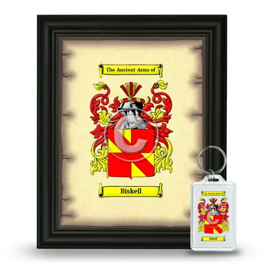 Biskell Framed Coat of Arms and Keychain - Black