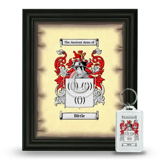 Bittle Framed Coat of Arms and Keychain - Black